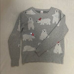 Gray Sweater with Polar Bear Design